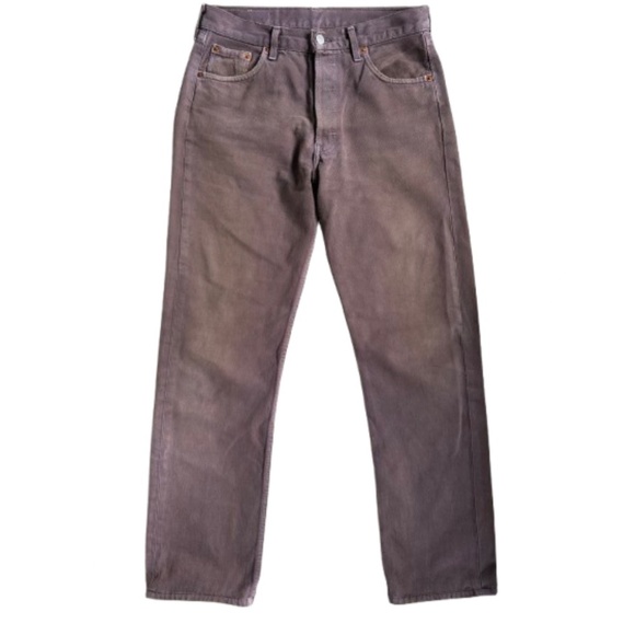 Vintage Chocolate Brown Levi's 501 Jeans from 1990s, Tag 30x34, Actual 29x30 - Picture 1 of 14